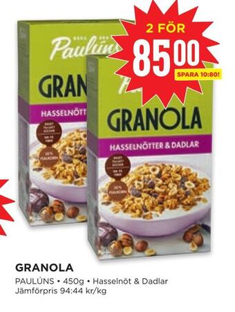 Willys Granola erbjuda