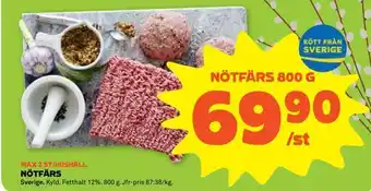 Stora Coop Nötfärs 800 g erbjuda