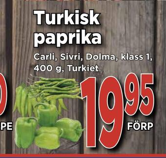 Supergrossen Turkisk paprika erbjuda