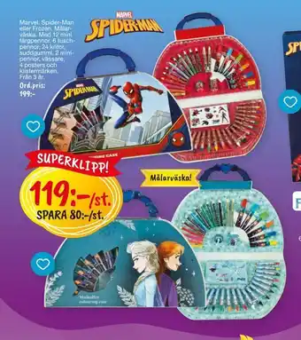 Leklust Marvel spider-man eller frozen målar väska erbjuda