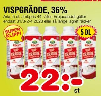 Nya Pulsen Vispgrädde, 36% erbjuda