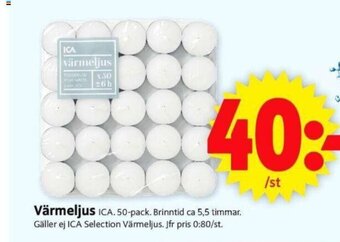 ICA Supermarket Värmeljus erbjuda