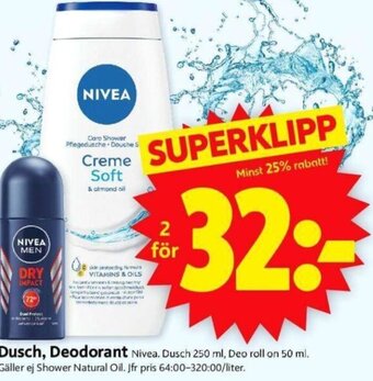 Dusch, Deodorant
