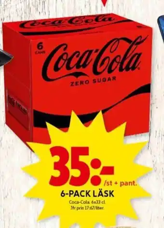 ICA Kvantum 6-Pack Läsk Coca-Cola 6x33 cl. erbjuda