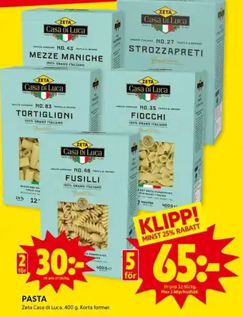 ICA Kvantum Pasta Zeta Casa di Luca erbjuda