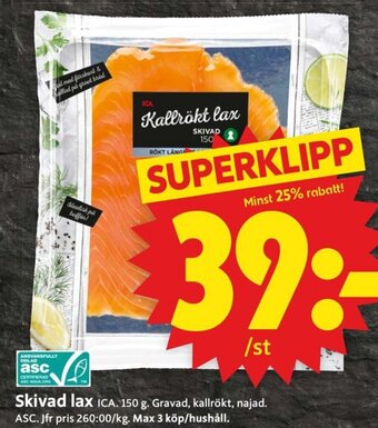 ICA Supermarket Skivad Lax Ica erbjuda