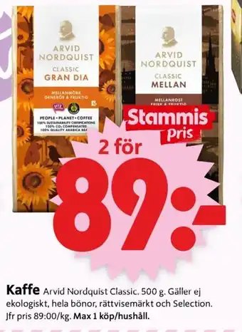 ICA Supermarket Kaffe Arvid Nordquist Classic erbjuda