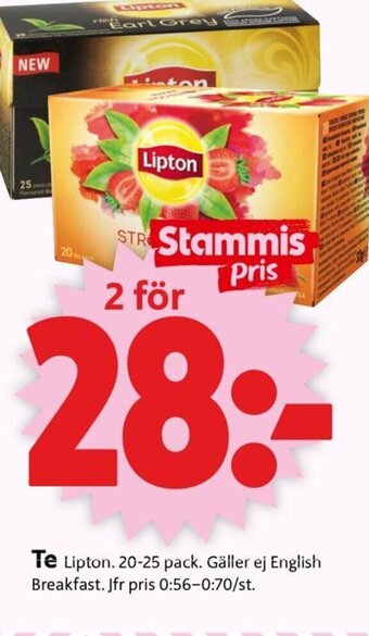 ICA Supermarket Te Lipton erbjuda