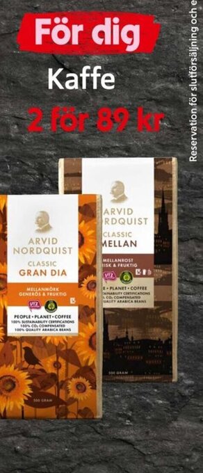 ICA Supermarket Kaffe Arvid Nordquist Classic erbjuda