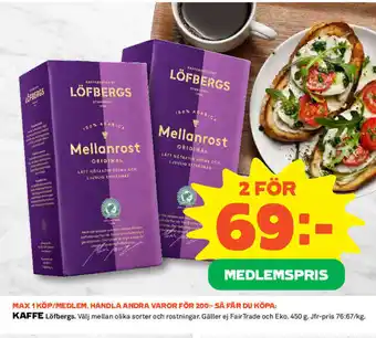 Coop Forum Kaffe Löfbergs erbjuda