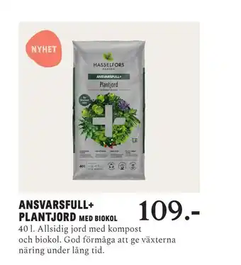 Blomsterlandet Ansvarsfull+ plantjord med biokol erbjuda