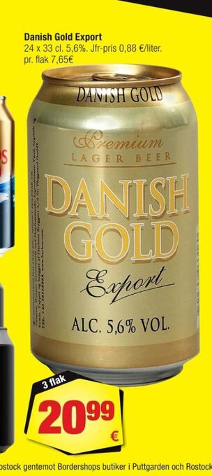 Calle Danish gold export öl erbjuda