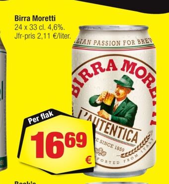 Calle Birra moretti öl erbjuda