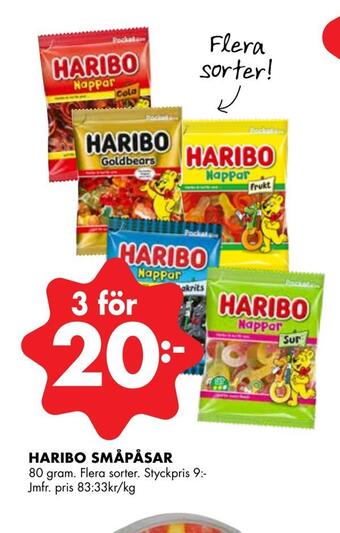 ÖoB Haribo småpåsar erbjuda