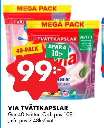 ÖoB Via tvättkapslar erbjuda