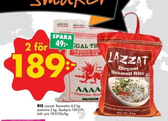 ÖoB Lazzat basmatiris erbjuda