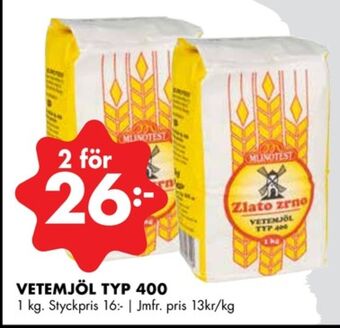 ÖoB Mlinotest vetemjöl erbjuda