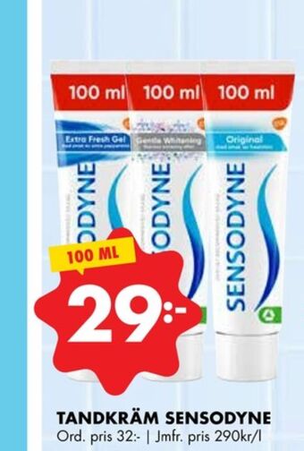 ÖoB Sensodyne tandkräm erbjuda
