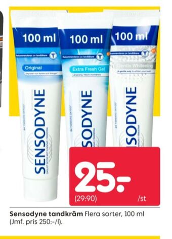 Rusta Sensodyne tandkräm erbjuda