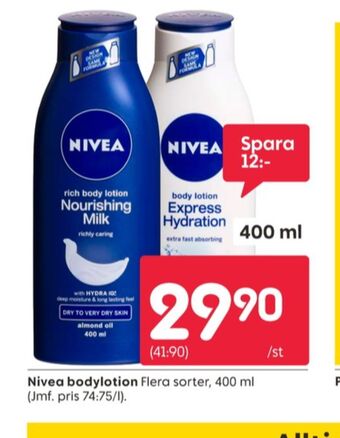 Rusta Nivea bodylotion erbjuda