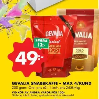 ÖoB Gevalia Snabbkaffe-Max 4/ Kund erbjuda
