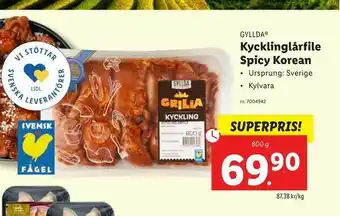 Lidl Kycklinglårfile Spicy Korean erbjuda