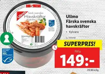 Lidl Ullmo Färska svenska havskräftor erbjuda