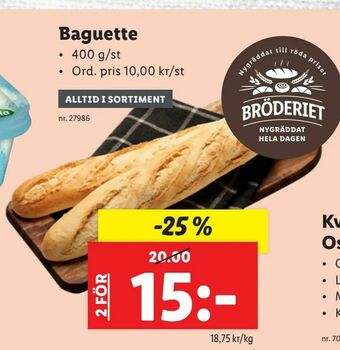 Lidl Baguette erbjuda
