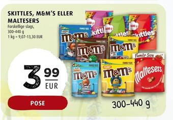 Scandinavian Park Skittles, m&m's eller maltesers erbjuda
