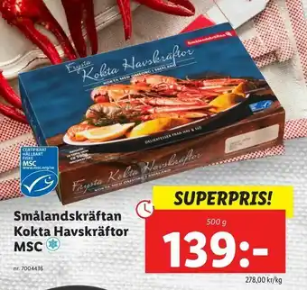 Lidl Smålandskräftan Kokta Havskräftor MSC erbjuda
