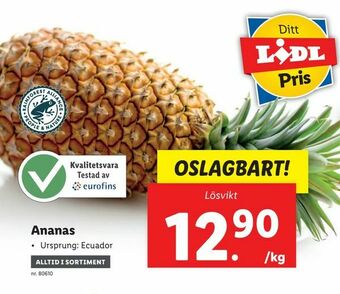 Lidl Ananas erbjuda