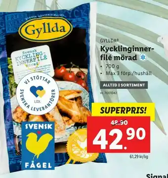 Lidl Kycklinginnerfilé mörad erbjuda