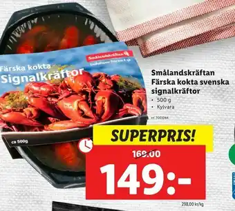 Lidl Smålandskräftan Färska kokta svenska signalkräftor erbjuda