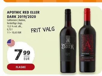 Scandinavian Park Apothic red eller dark 2019/2020 erbjuda