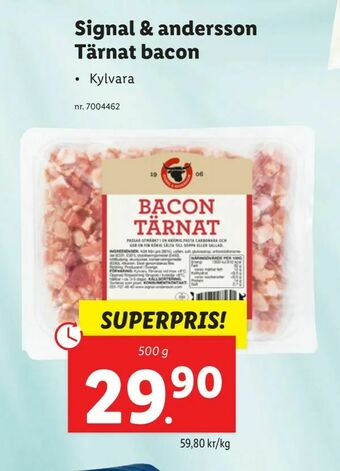 Lidl Signal & andersson Tärnat bacon erbjuda