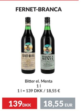 Nielsen Discount Fernet branca bitter erbjuda