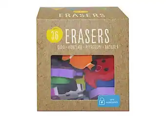 Clas Ohlson Suddgummi blandade figurer, 36-pack erbjuda