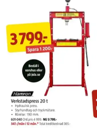 Hamron verkstadspress