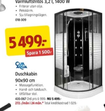 Jula Cur aqua duschkabin erbjuda