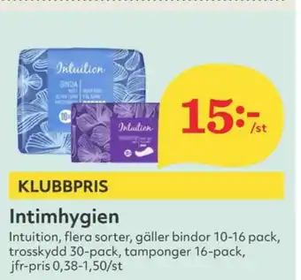 Hemköp Intuition Tamponger erbjuda
