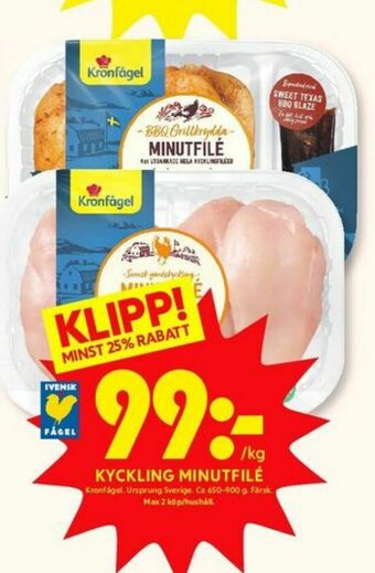 ICA Kvantum Kronfågel Kycklingfilé erbjuda