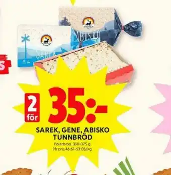 ICA Kvantum Gene Tunnbröd erbjuda