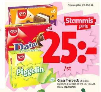 ICA Supermarket GB Piggelin Glasspinnar erbjuda