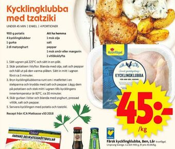 ICA Supermarket Kronfågel Kycklingben erbjuda
