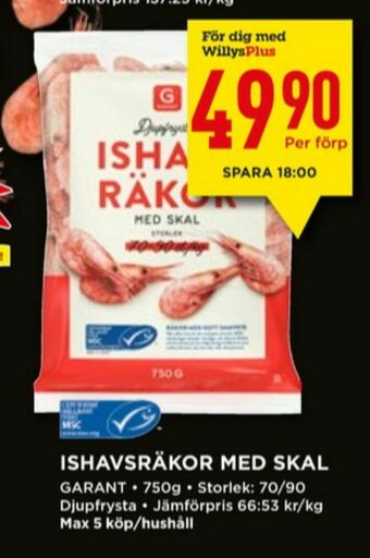Willys Garant Räkor med skal erbjuda