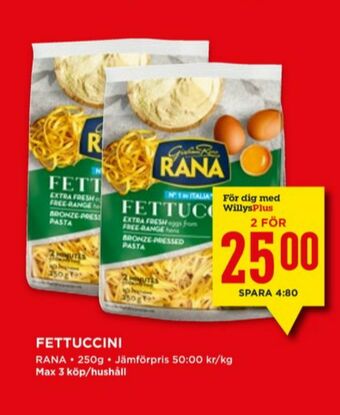 Willys Rana Pasta erbjuda