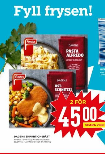 Willys Findus Färdigrätter erbjuda