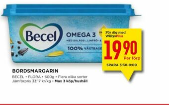 Willys Becel Smörgåsmargarin erbjuda