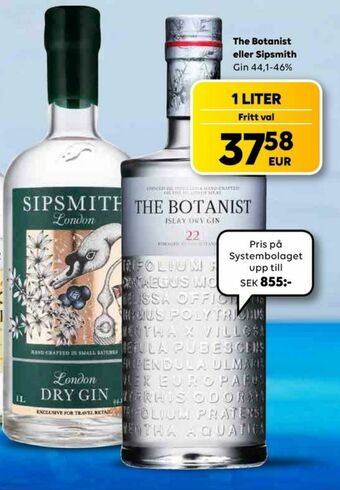Border Shop The Botanist Gin erbjuda