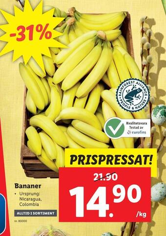 Lidl Bananer erbjuda